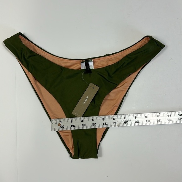 J. Crew Bikini Bottom Women's M Green Curved Waist Cheeky New BC125 7834 - Picture 11 of 11